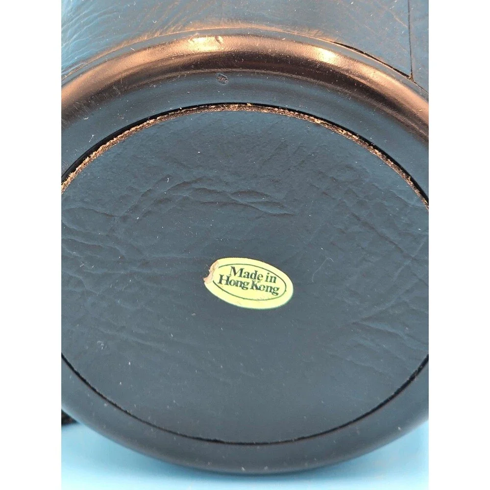 Vintage Hard Black Leather Camera Lens Case 7
